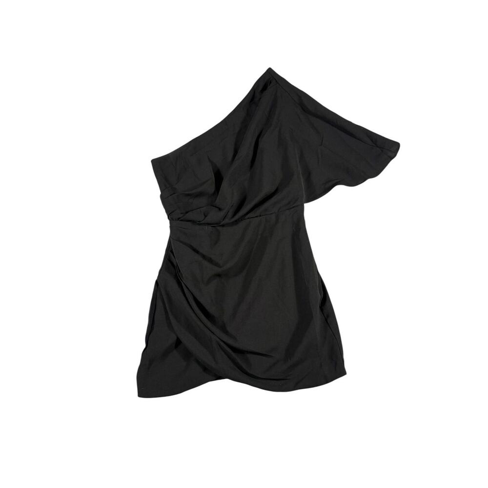 DO+BE One Shoulder Draped‎ Mini Dress in Black